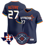 Silnrao H.Astros #27 Jose Altuve Player Navy City Connect Texas Patch Vapor Premier Limited Elite Home Stitched Jerseys