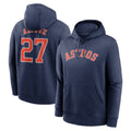 Silnrao H.Astros #27 Jose Altuve Player Navy Club Fleece Pullover Hoodie Stitched Jerseys