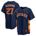 Silnrao H.Astros #27 Jose Altuve Player Navy Home Game Stitched Jerseys