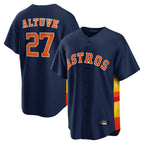 Silnrao H.Astros #27 Jose Altuve Player Navy Home Game Stitched Jerseys