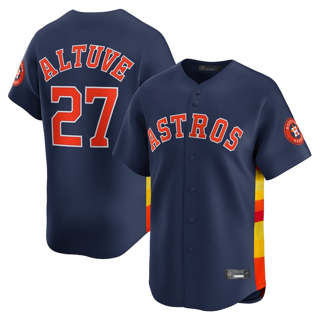 Silnrao H.Astros #27 Jose Altuve Player Navy Home Limited Stitched Jerseys
