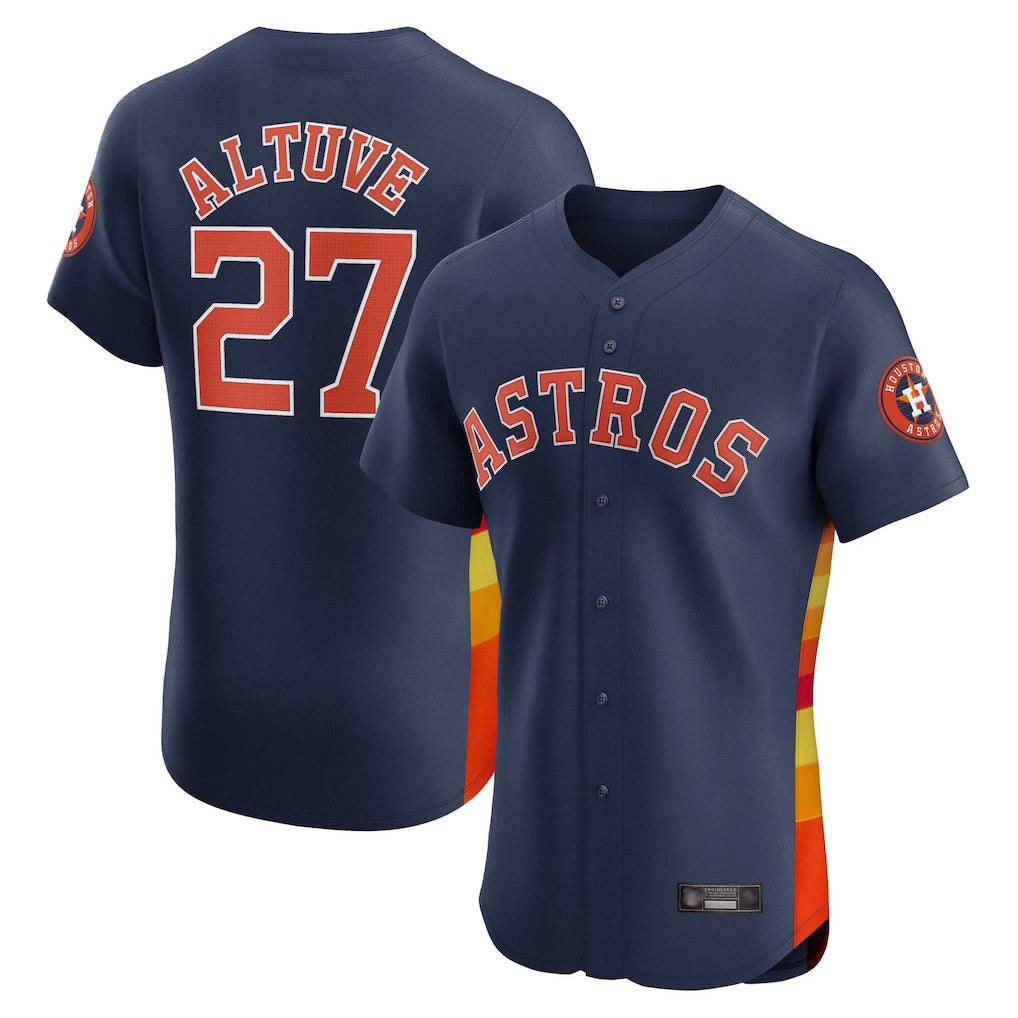 Silnrao H.Astros #27 Jose Altuve Player Navy Limited Elite Home Stitched Jerseys