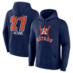 Silnrao H.Astros #27 Jose Altuve Player Navy Pullover Hoodie Stitched Jerseys