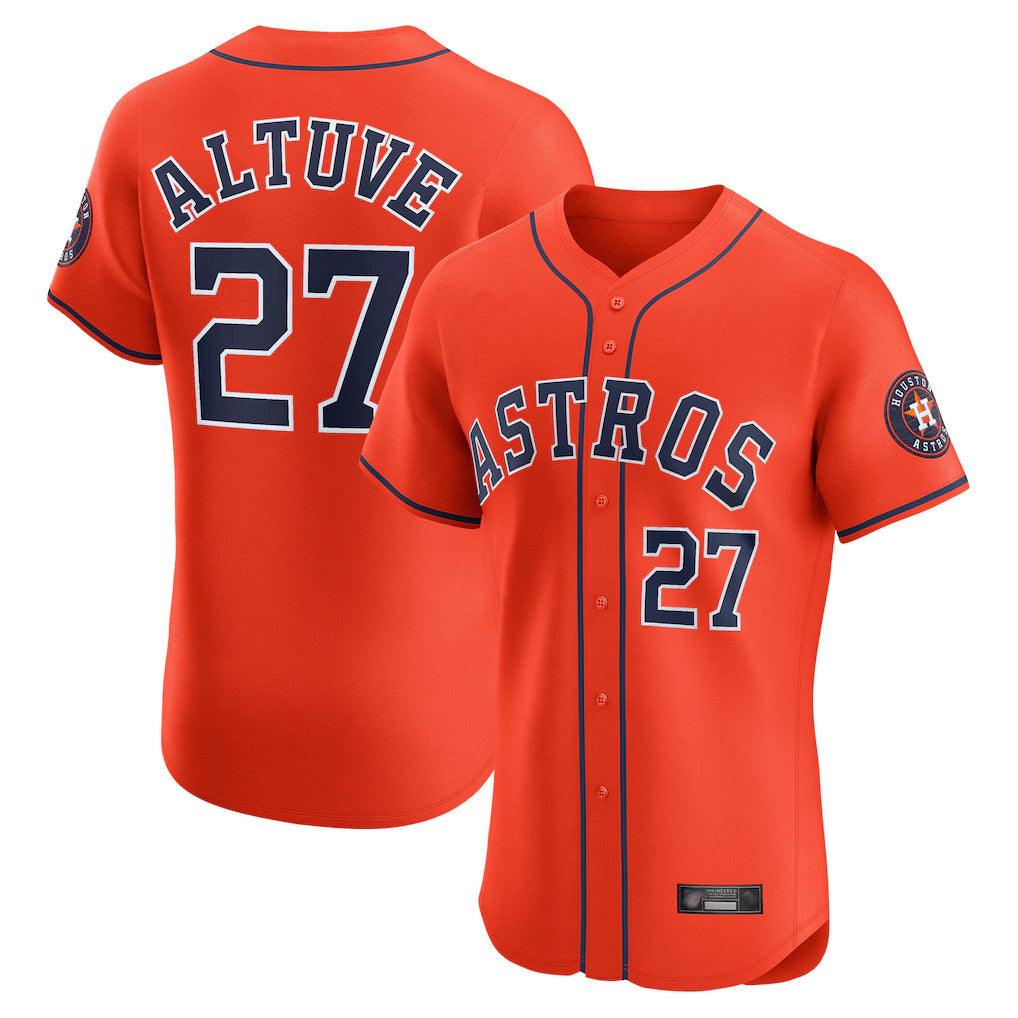 Silnrao H.Astros #27 Jose Altuve Player Orange Home Limited Elite Stitched Jerseys