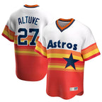 Silnrao H.Astros #27 Jose Altuve Player Rainbow Cooperstown Collection T-shirt Stitched Jerseys