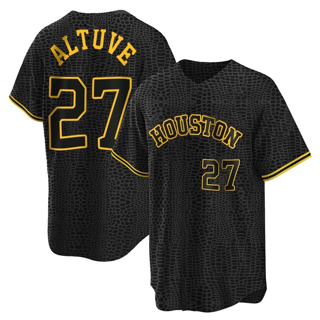 Silnrao H.Astros #27 Jose Altuve Player Snake Skin City Home Game Stitched Jerseys