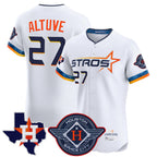 Silnrao H.Astros #27 Jose Altuve Player White City Connect Texas Patch Vapor Premier Limited Elite Home Stitched Jerseys