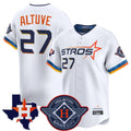 Silnrao H.Astros #27 Jose Altuve Player White City Connect Texas Patch Vapor Premier Limited Home Stitched Jerseys