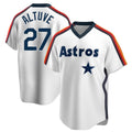 Silnrao H.Astros #27 Jose Altuve Player White Cooperstown Collection T-shirt Stitched Jerseys