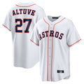 Silnrao H.Astros #27 Jose Altuve Player White Home Game Stitched Jerseys