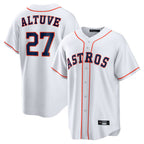 Silnrao H.Astros #27 Jose Altuve Player White Home Game Stitched Jerseys