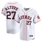 Silnrao H.Astros #27 Jose Altuve Player White Home Limited Stitched Jerseys