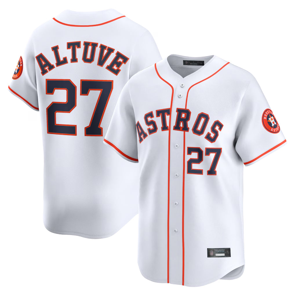 Silnrao H.Astros #27 Jose Altuve Player White Home Limited Stitched Jerseys