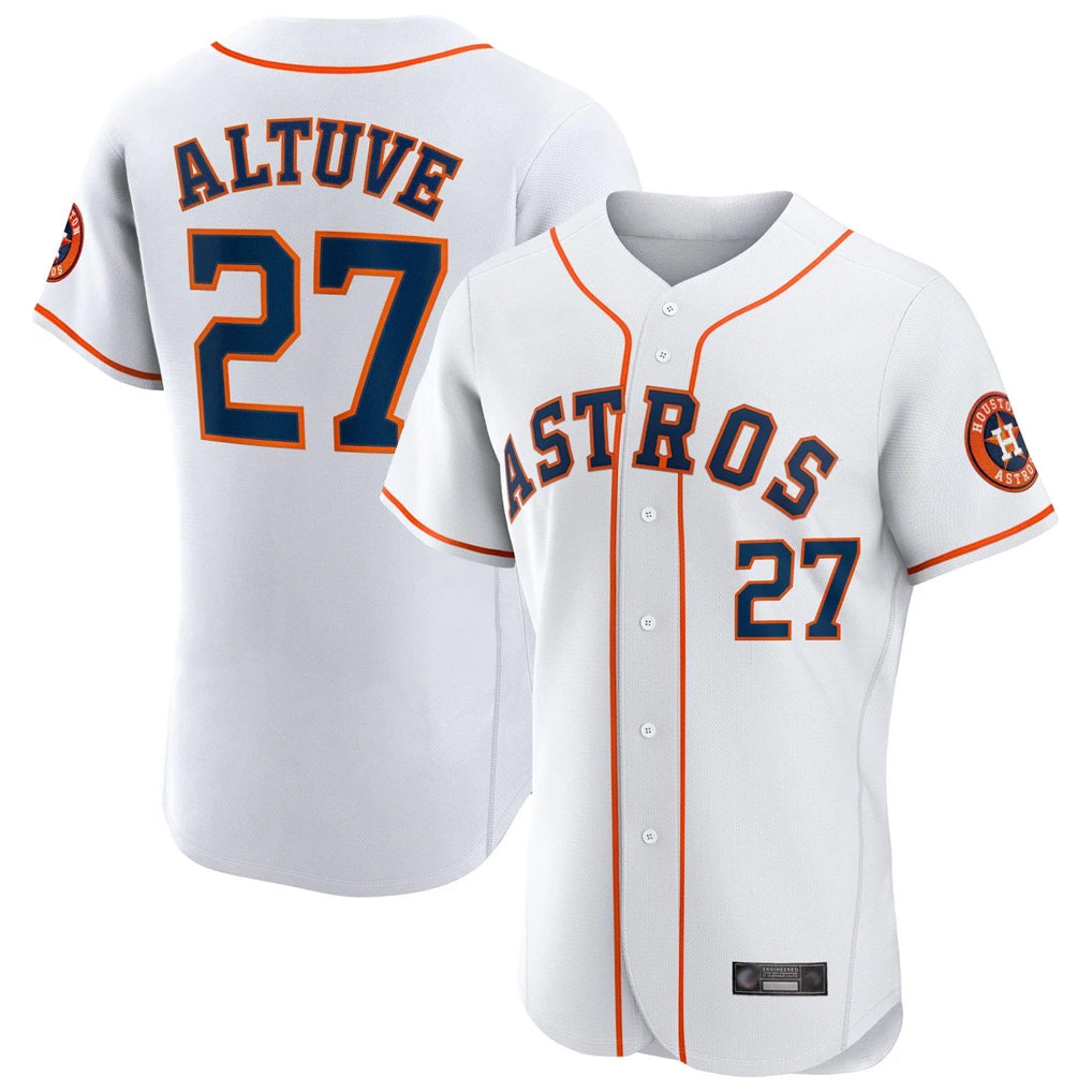 Silnrao H.Astros #27 Jose Altuve Player White Limited Elite Home Stitched Jerseys