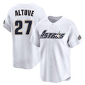Silnrao H.Astros #27 Jose Altuve Player White Throwback Cooperstown Collection Limited Stitched Jerseys