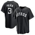 Silnrao H.Astros #3 Jeremy Pe?a Player Black Home Game Stitched Jerseys