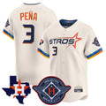Silnrao H.Astros #3 Jeremy Pe?a Player Cream City Connect Texas Patch Vapor Premier Limited Home Stitched Jerseys