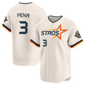 Silnrao H.Astros #3 Jeremy Pe?a Player Cream Limited Home Stitched Jerseys