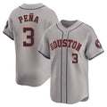 Silnrao H.Astros #3 Jeremy Pe?a Player Gray Home Game Stitched Jerseys