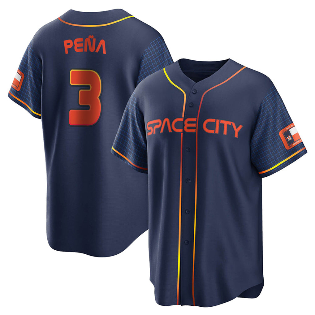 Silnrao H.Astros #3 Jeremy Pe?a Player Navy City Connect Home Game Stitched Jerseys