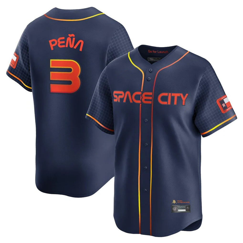 Silnrao H.Astros #3 Jeremy Pe?a Player Navy City Connect Home Limited Stitched Jerseys
