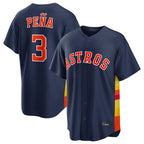 Silnrao H.Astros #3 Jeremy Pe?a Player Navy Home Game Stitched Jerseys