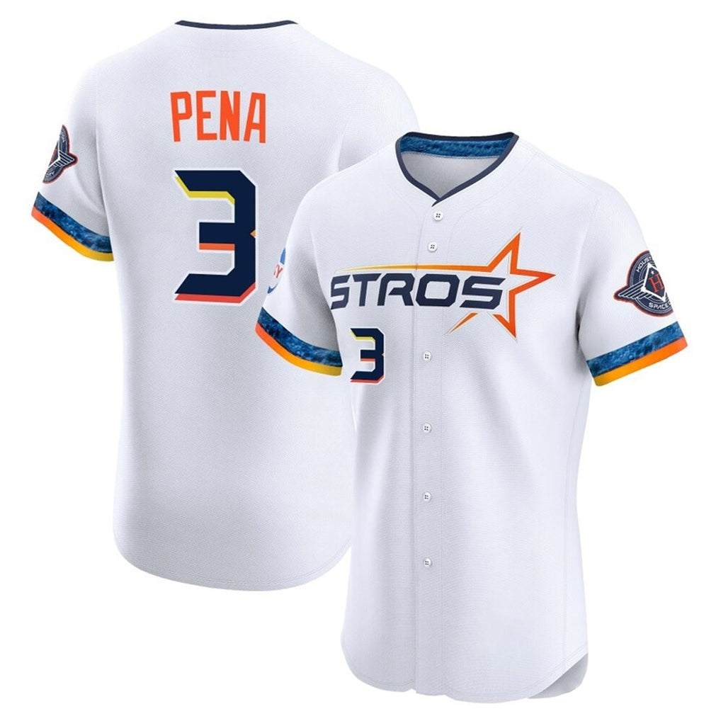 Silnrao H.Astros #3 Jeremy Pe?a Player White City Connect Limited Elite Home Stitched Jerseys