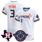 Silnrao H.Astros #3 Jeremy Pe?a Player White City Connect Texas Patch Vapor Premier Limited Elite Home Stitched Jerseys