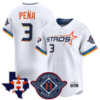 Silnrao H.Astros #3 Jeremy Pe?a Player White City Connect Texas Patch Vapor Premier Limited Home Stitched Jerseys