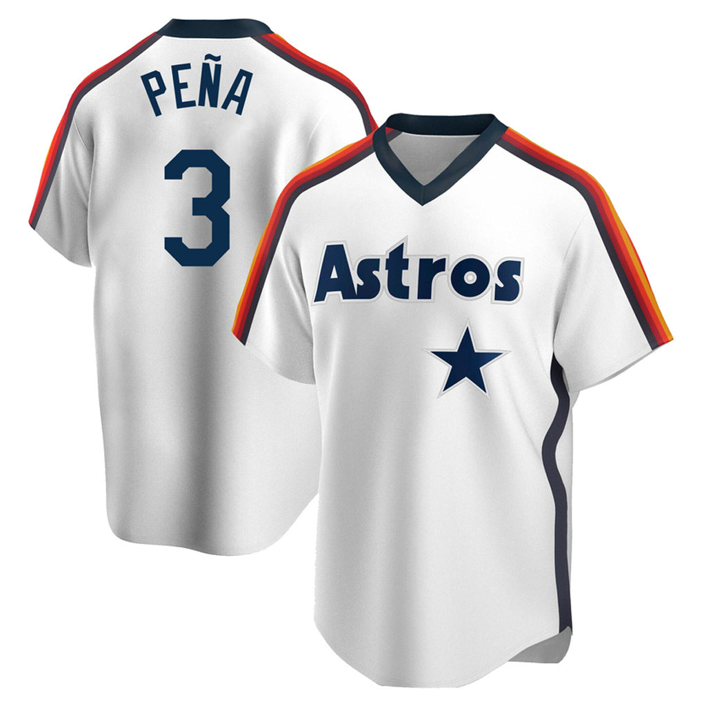 Silnrao H.Astros #3 Jeremy Pe?a Player White Cooperstown Collection T-shirt Stitched Jerseys