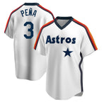 Silnrao H.Astros #3 Jeremy Pe?a Player White Cooperstown Collection T-shirt Stitched Jerseys