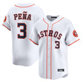 Silnrao H.Astros #3 Jeremy Pe?a Player White Home Limited Stitched Jerseys