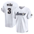 Silnrao H.Astros #3 Jeremy Pe?a Player White Throwback Cooperstown Collection Limited Stitched Jerseys