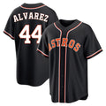 Silnrao H.Astros #44 Yordan Alvarez Player Black Fashion Out Home Game Stitched Jerseys
