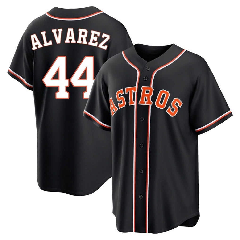 Silnrao H.Astros #44 Yordan Alvarez Player Black Fashion Out Home Game Stitched Jerseys