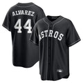 Silnrao H.Astros #44 Yordan Alvarez Player Black Home Game Stitched Jerseys