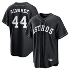 Silnrao H.Astros #44 Yordan Alvarez Player Black Home Game Stitched Jerseys