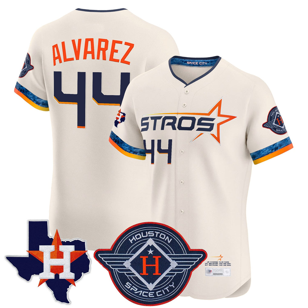 Silnrao H.Astros #44 Yordan Alvarez Player Cream City Connect Texas Patch Vapor Premier Limited Elite Home Stitched Jerseys