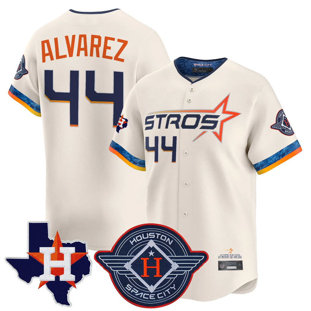 Silnrao H.Astros #44 Yordan Alvarez Player Cream City Connect Texas Patch Vapor Premier Limited Home Stitched Jerseys