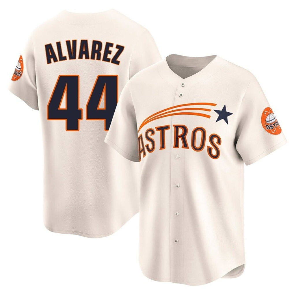 Silnrao H.Astros #44 Yordan Alvarez Player Cream Throwback Cooperstown Collection Limited Stitched Jerseys