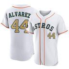 Silnrao H.Astros #44 Yordan Alvarez Player Gold Collection Limited Elite Home Stitched Jerseys