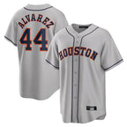 Silnrao H.Astros #44 Yordan Alvarez Player Gray Home Game Stitched Jerseys