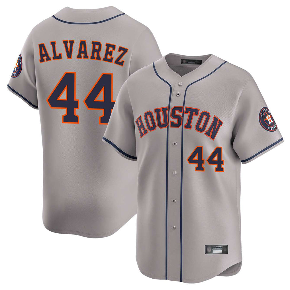 Silnrao H.Astros #44 Yordan Alvarez Player Gray Home Limited Stitched Jerseys