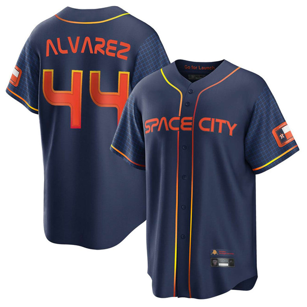 Silnrao H.Astros #44 Yordan Alvarez Player Navy City Connect Home Game Stitched Jerseys