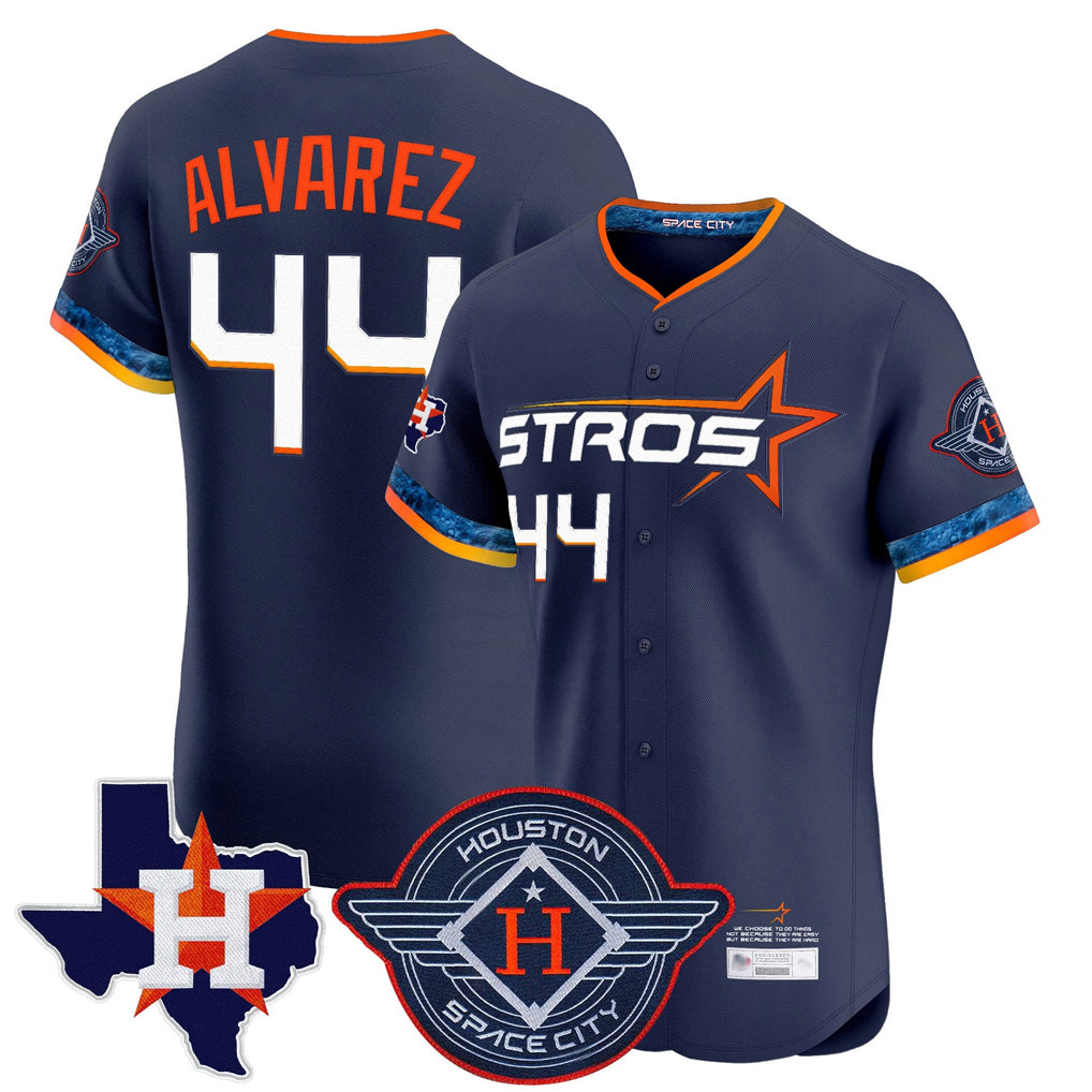 Silnrao H.Astros #44 Yordan Alvarez Player Navy City Connect Texas Patch Vapor Premier Limited Elite Home Stitched Jerseys