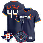 Silnrao H.Astros #44 Yordan Alvarez Player Navy City Connect Texas Patch Vapor Premier Limited Elite Home Stitched Jerseys
