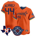 Silnrao H.Astros #44 Yordan Alvarez Player Orange City Connect Texas Patch Vapor Premier Limited Home Stitched Jerseys