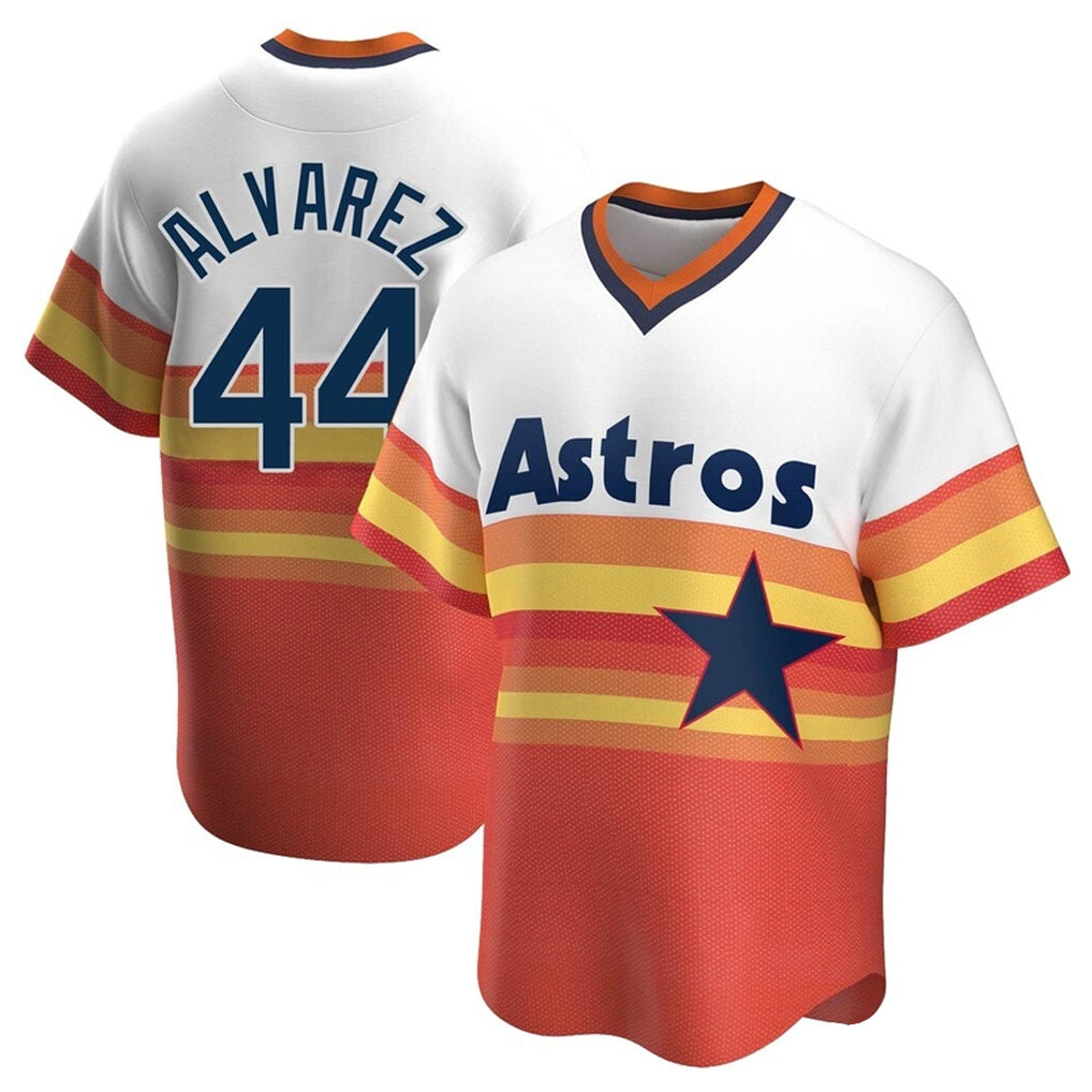 Silnrao H.Astros #44 Yordan Alvarez Player Rainbow Cooperstown Collection T-shirt Stitched Jerseys