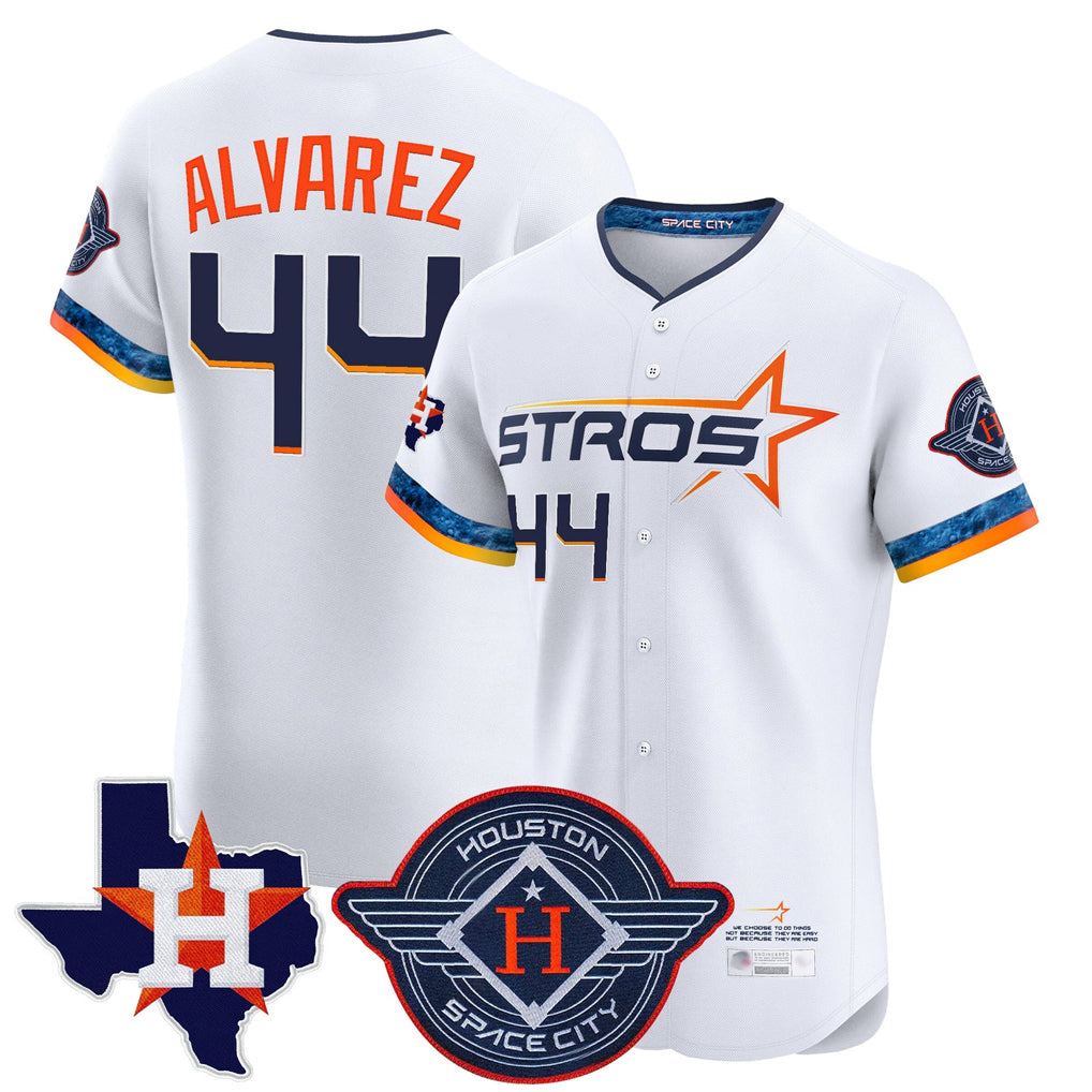 Silnrao H.Astros #44 Yordan Alvarez Player White City Connect Texas Patch Vapor Premier Limited Elite Home Stitched Jerseys