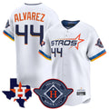 Silnrao H.Astros #44 Yordan Alvarez Player White City Connect Texas Patch Vapor Premier Limited Home Stitched Jerseys